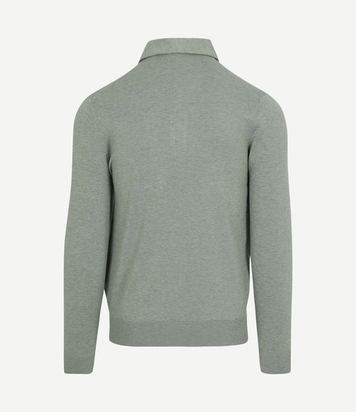 Longsleeve poloshirt luxury basic groen