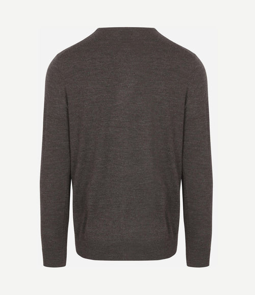 Pullover merinowol donkerbruin