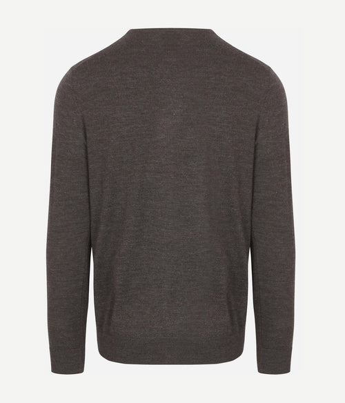 Pullover merinowol donkerbruin
