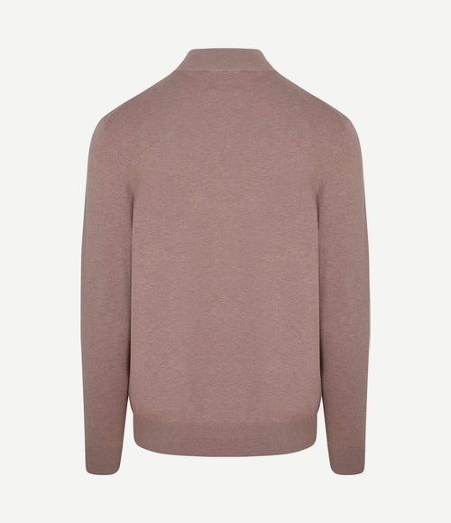 halve rits pullover luxury basic roze
