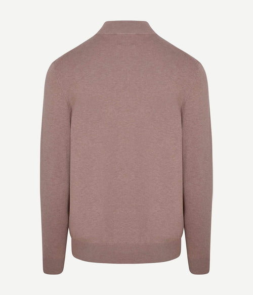 halve rits pullover luxury basic roze