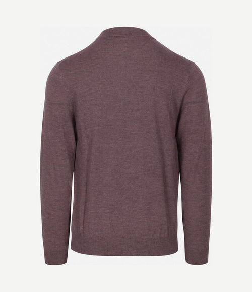 Turtleneck trui merinowol aubergine