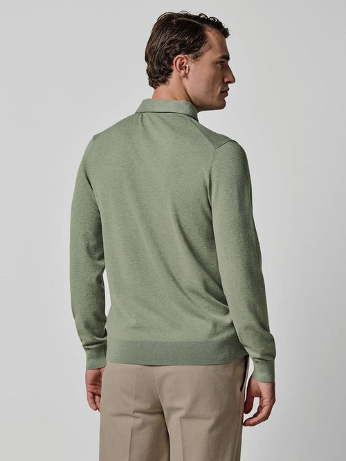 Longsleeve poloshirt luxury basic groen
