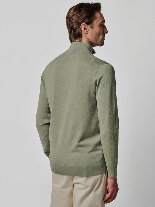 halve rits pullover luxury basic groen