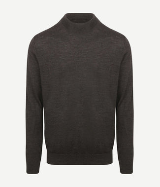 Profuomo turtleneck trui merino donkerbruin