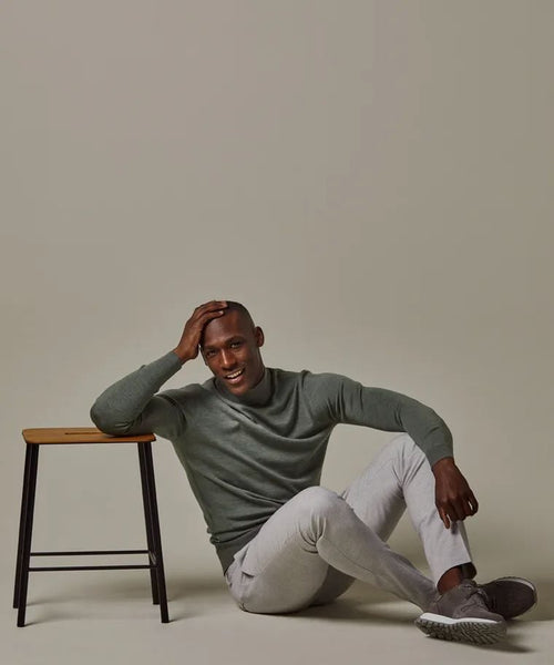 Profuomo turtleneck trui merino groen