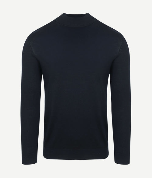 Turtleneck trui merino donkerblauw