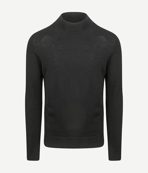 Profuomo turtleneck trui merino zwart