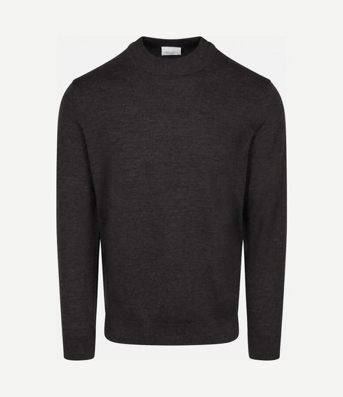 Turtleneck trui merinowol donkerbruin