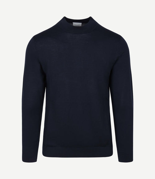 Turtleneck trui merinowol donkerblauw