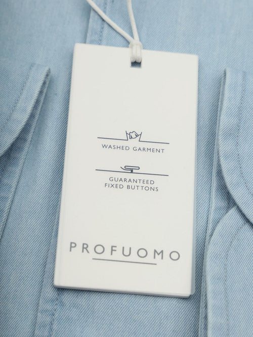 Twill overhemd denim lichtblauw