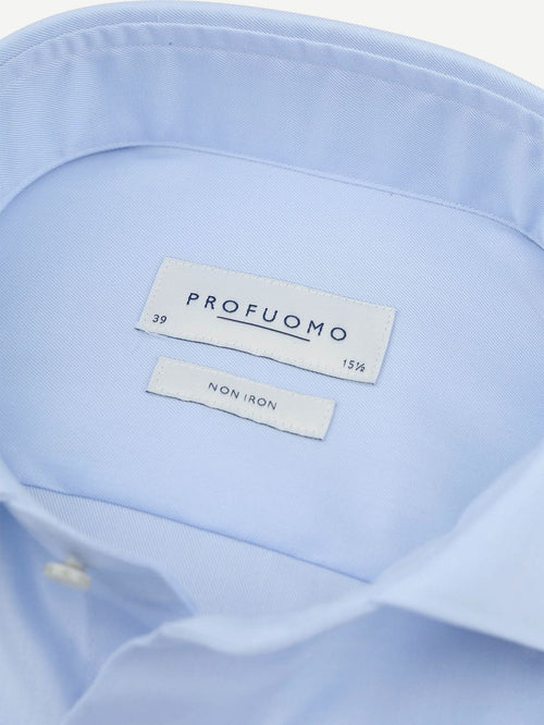 Profuomo twill overhemd extra lange mouwen lichtblauw | Slim-fit