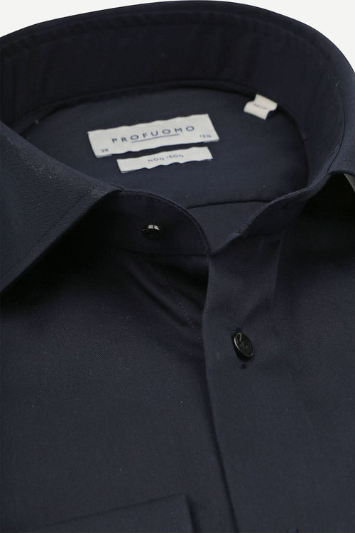 Profuomo twill overhemd extra lange mouwen donkerblauw