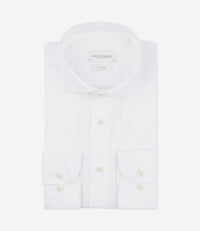 Twill overhemd extra lange mouwen wit
