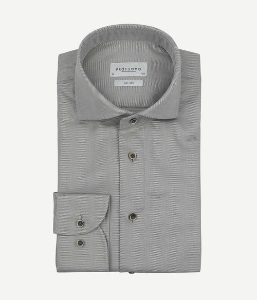 Profuomo twill overhemd groen | Slim-fit