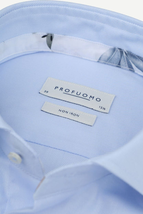 Profuomo twill overhemd lichtblauw | Slim-fit