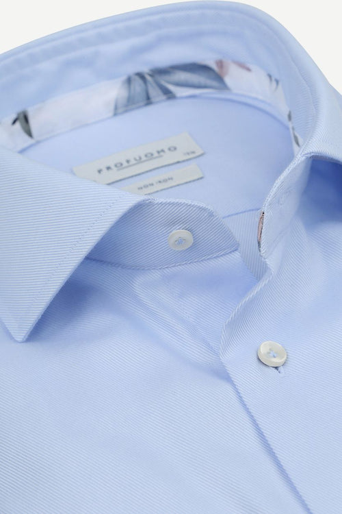 Profuomo twill overhemd lichtblauw | Slim-fit