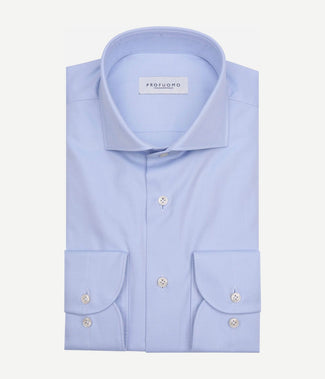 Twill overhemd supima cotton lichtblauw