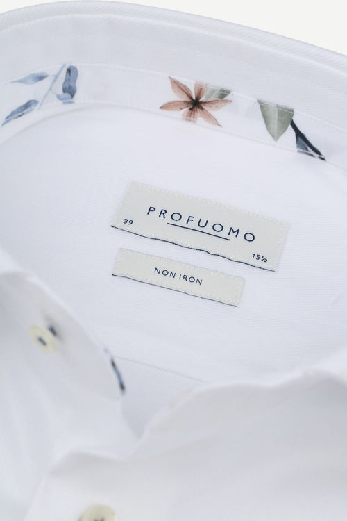 Profuomo twill overhemd wit | Slim-fit