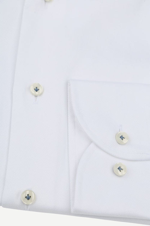 Profuomo twill overhemd wit | Slim-fit