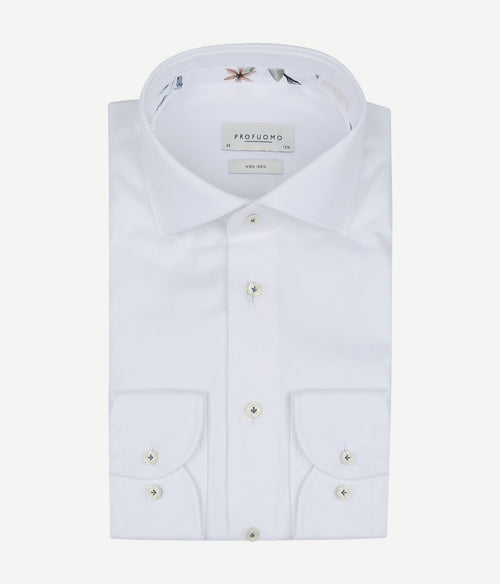 Profuomo twill overhemd wit | Slim-fit