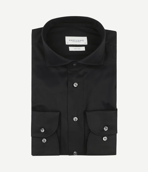 Twill overhemd zwart