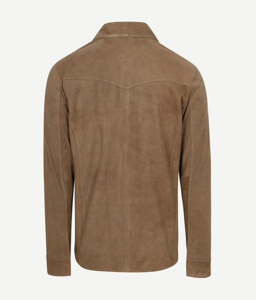 Overshirt suede taupe