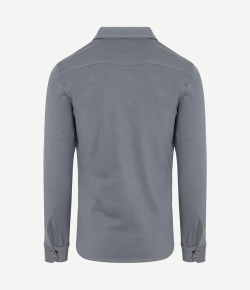 Overshirt western jersey blauw