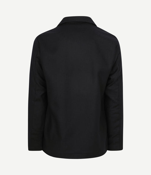 Overshirt wool donkerblauw