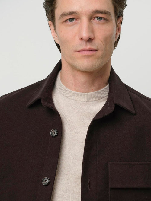 Overshirt moleskin donkerbruin