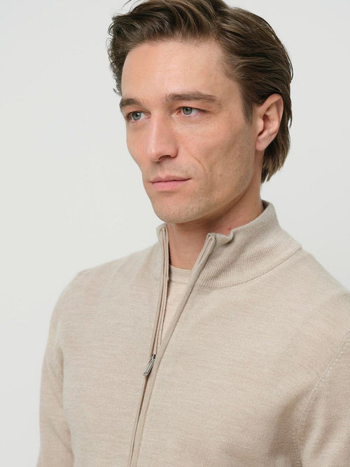 Vest merinowol beige