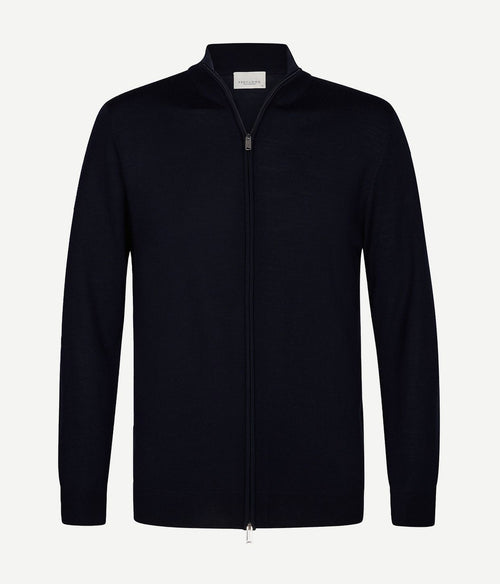 Vest merinowol donkerblauw