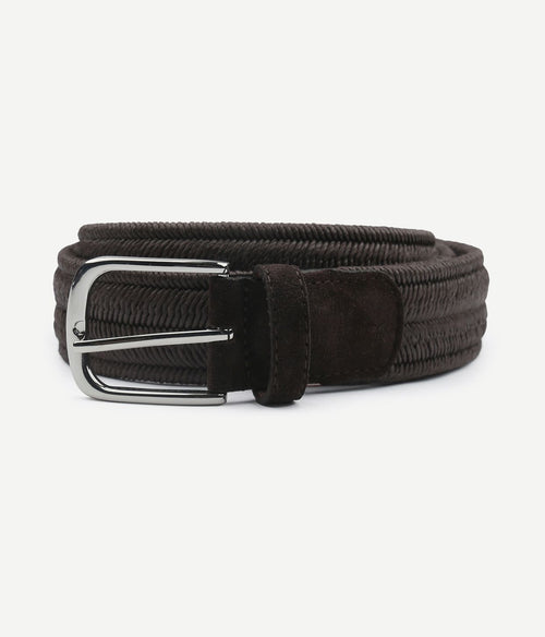 Waxed geweven riem bruin
