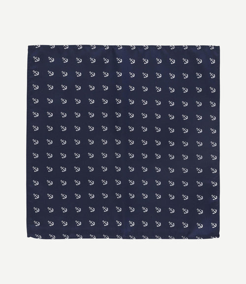 Pochet anker donkerblauw