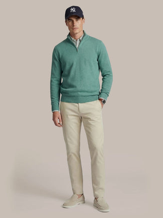 Half-zip trui colin groen