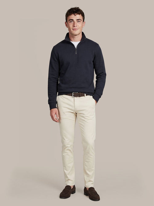 Scuba halve rits trui donkerblauw