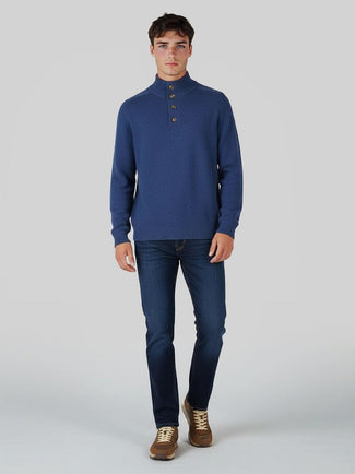 Steppin' Out mocker trui lamswol royal blauw | Regular-fit Steppin' Out mocker trui lamswol royal blauw | Regular-fit