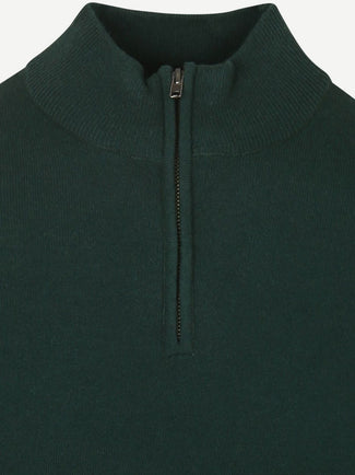Steppin' Out halve rits trui merinowol caccia groen | Regular-fit