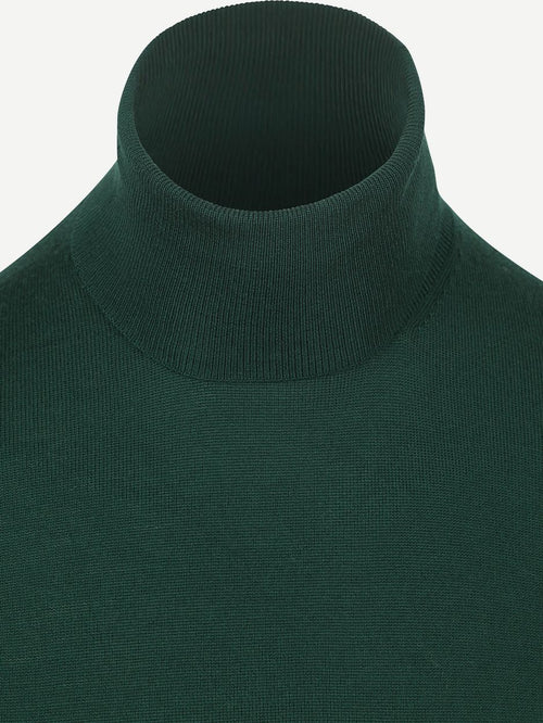 Suitable merino coltrui donkergroen | Slim-fit