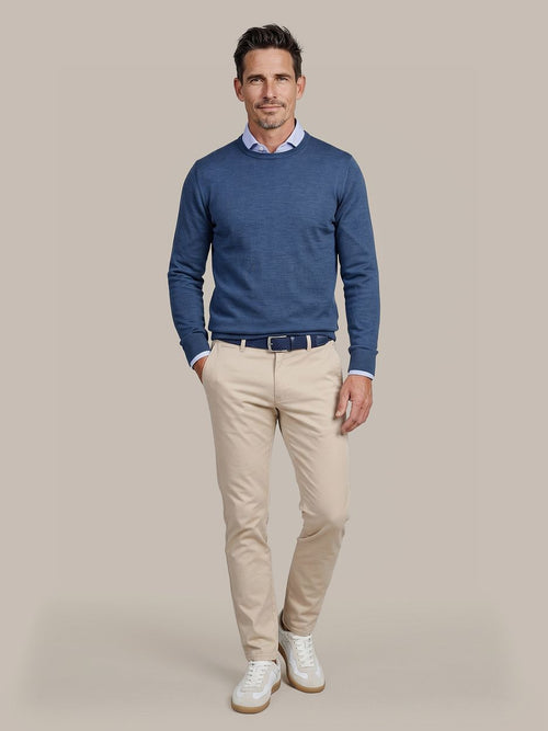 Merino pullover royal blauw