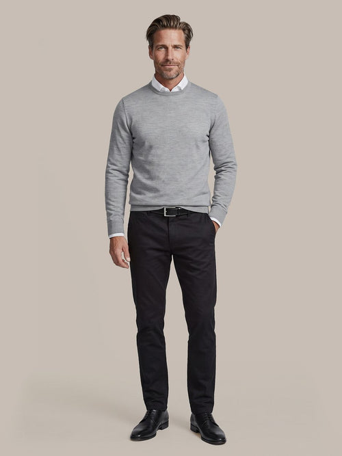 Merino pullover mid grijs