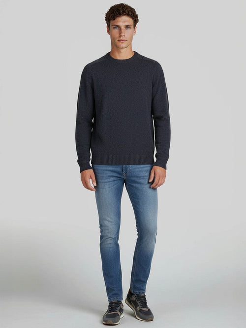 Trui lamswol donkerblauw