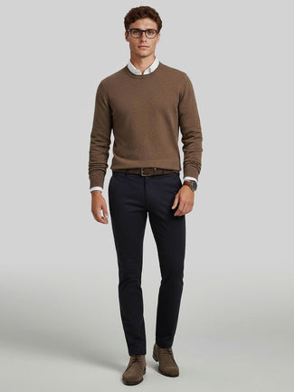 Steppin' Out trui lamswol bruin | Regular-fit Steppin' Out trui lamswol bruin | Regular-fit