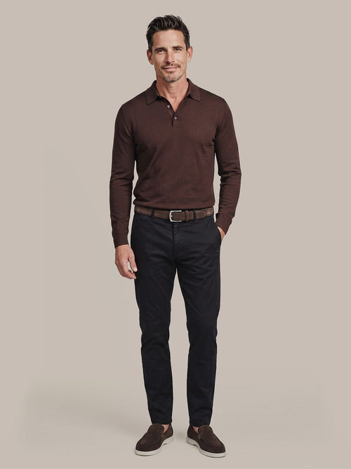 Compact cotton poloshirt bordeaux