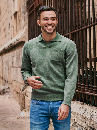 Raw trui riva knit groen