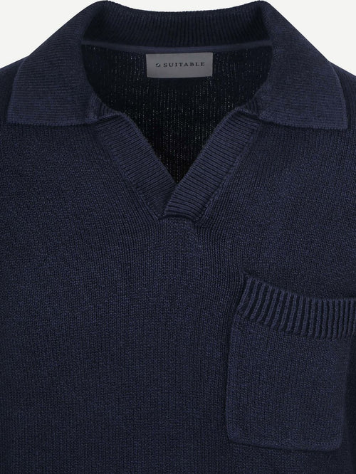 Raw trui riva knit donkerblauw