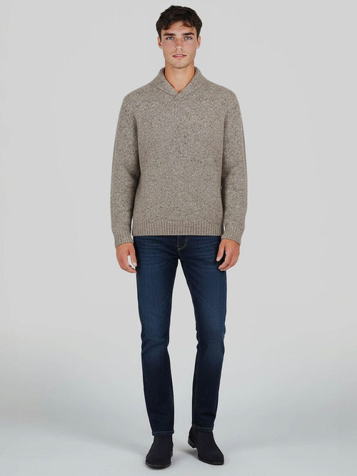 Suitable trui shawl tweed eco wool taupe