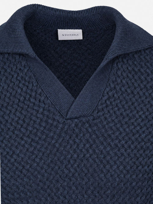 Trui riva heavy structure donkerblauw
