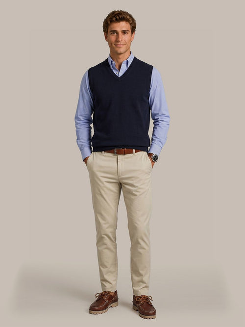 Spencer merinowol donkerblauw