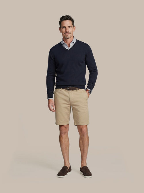 Trui cotton cashmere v-hals donkerblauw